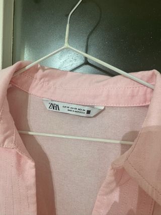 Vestido rosa Zara manga larga 