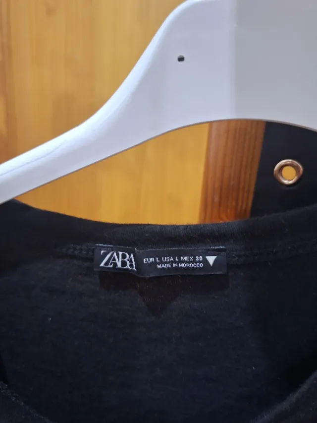 Camiseta Zara Los Angeles Negra Talla L