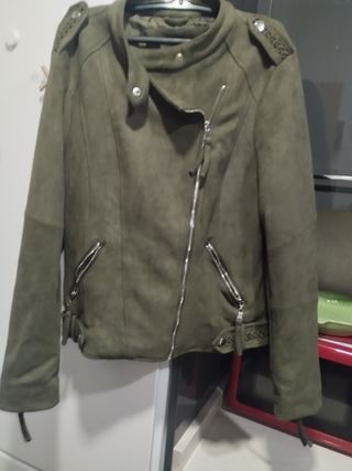 Chaqueta verde militar efecto ante