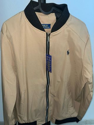 Chaqueta Bomber Polo Ralph Lauren Beige Negra