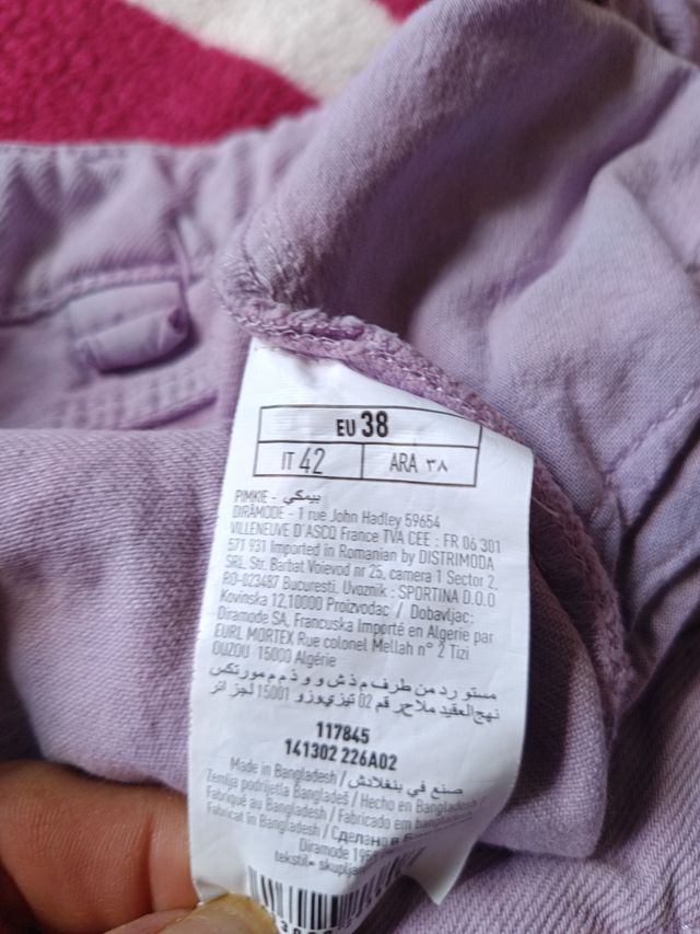 Pantalón Denim Pinkin Morado Talla 38