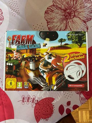 Juego Wii Farm Animal Racing con volantes