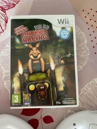 Juego Wii Farm Animal Racing con volantes