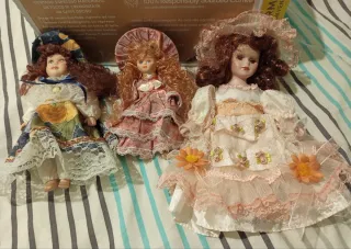 Set 3 Bambole Porcellana