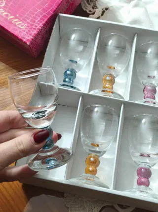 Set 6 Bicchierini Liquore Vetro Multicolor