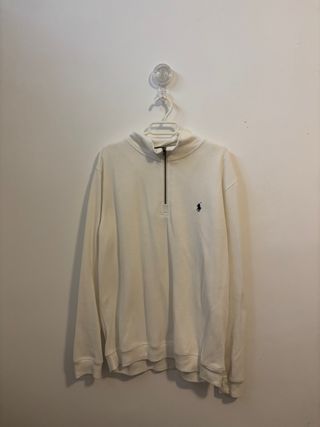Jersey Polo Ralph Lauren Blanco Media Cremallera
