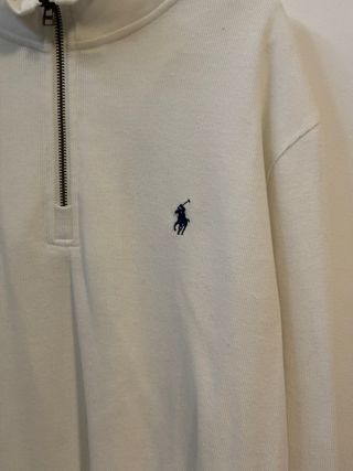 Jersey Polo Ralph Lauren Blanco Media Cremallera