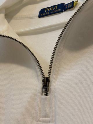 Jersey Polo Ralph Lauren Blanco Media Cremallera