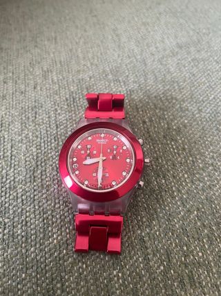 Swatch Irony Diaphane Chrono rojo