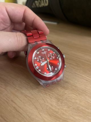 Swatch Irony Diaphane Chrono rojo