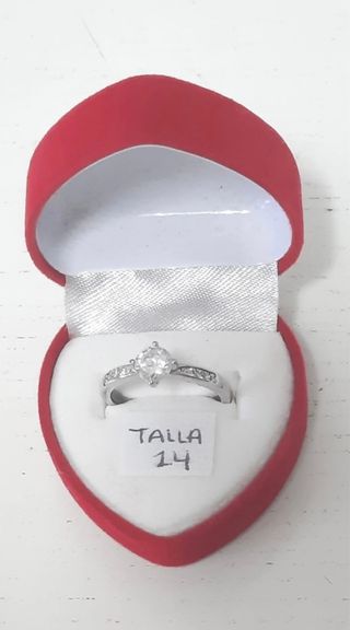 Anillo Plata de Ley 925 con circonita - Talla 14 