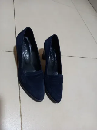 Zapatos de ante azul marino
