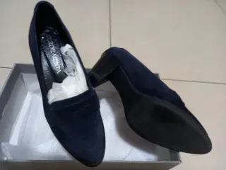 Zapatos de ante azul marino