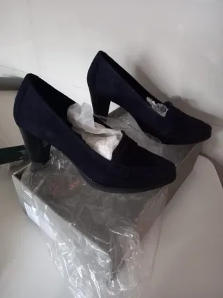 Zapatos de ante azul marino