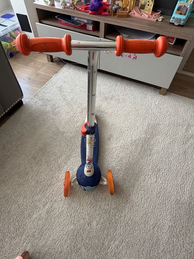 Patinete infantil 3 ruedas azul y naranja