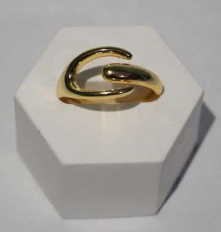 Anel Dourado Ajustável Estilo Garras