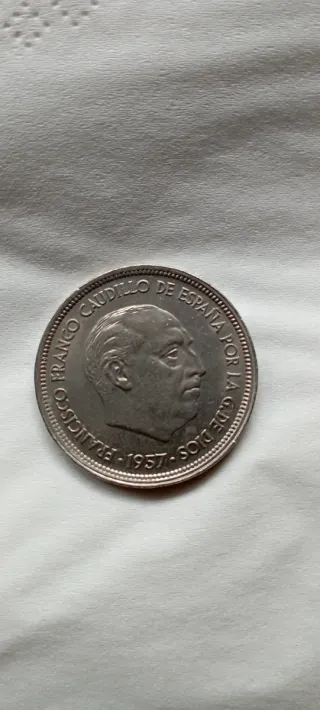 Moneda 50 Pesetas 1957,estrella 58