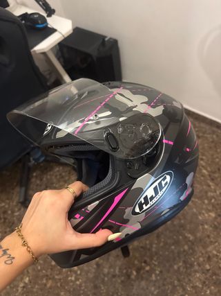 Casco Moto HJC Camuflaje Rosa