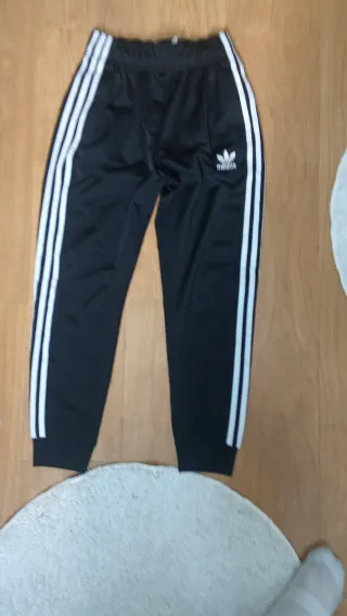 Pantalón Adidas Negro Rayas Blancas