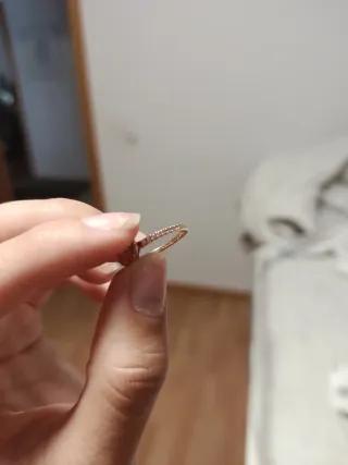 Anillo Pandora Corazón Brillante Rosa 14k