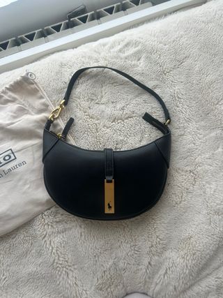 Bolso Hombro Polo Ralph Lauren Negro Dorado