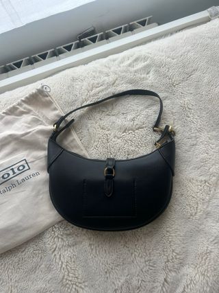 Bolso Hombro Polo Ralph Lauren Negro Dorado