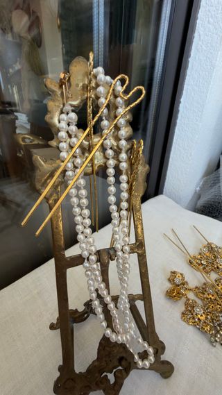 Aderezo Fallera Adulto Dorado y Blanco
