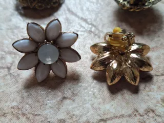 Set 3 Pendientes Clips Vintage Oro Turquesa