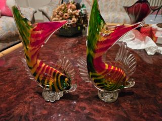 Coppia Pesci Vetro Murano fatti a mano