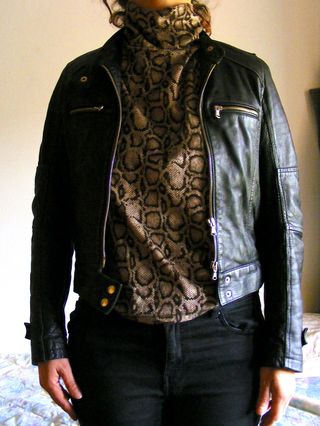 Giacca in pelle nera
