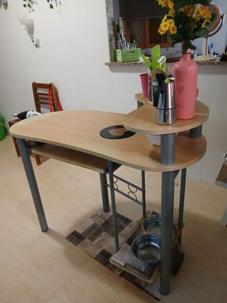 Escritorio multifunción madera y aluminio