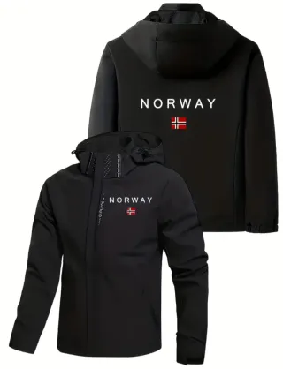 Cortavientos con capucha Bandera Noruega