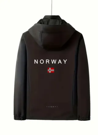 Cortavientos con capucha Bandera Noruega