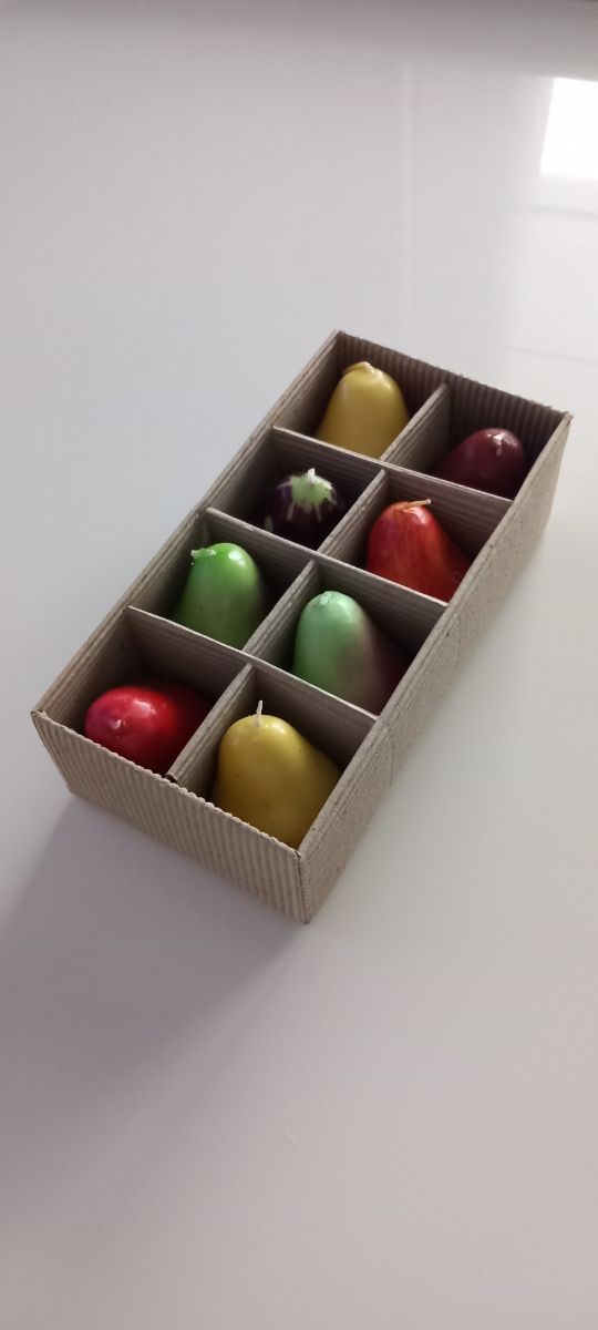 Set 8 Candele Frutta Altezza cm 6