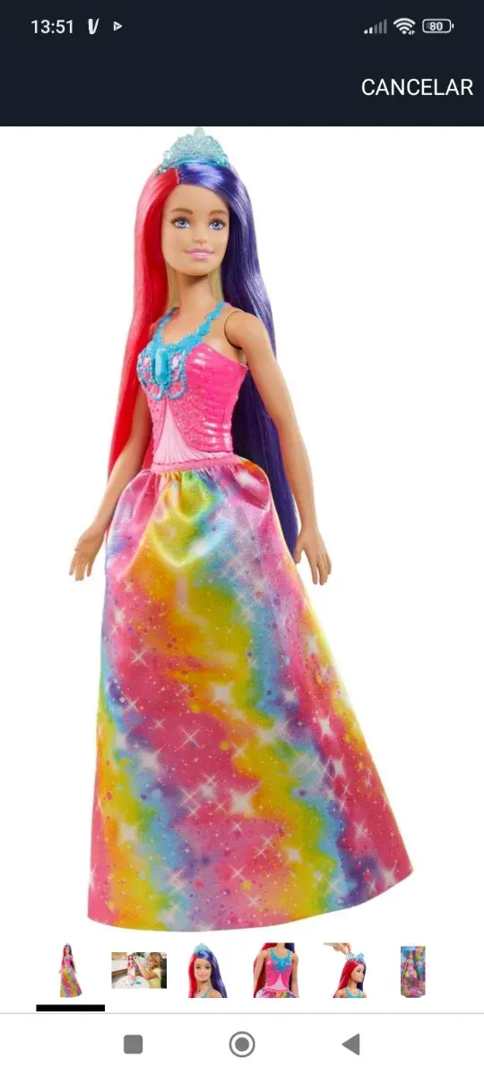Barbie  Dreamtopia muñeca real pelo largo colores 