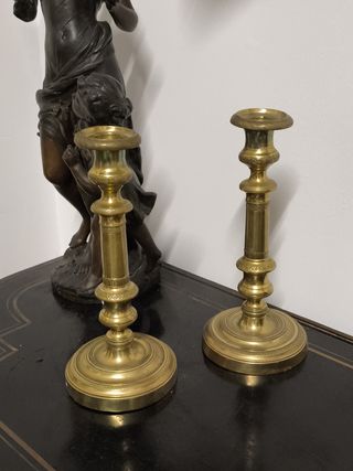 Candelabros Franceses Bronce Dorado
