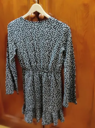 Vestido estampado lunares manga larga
