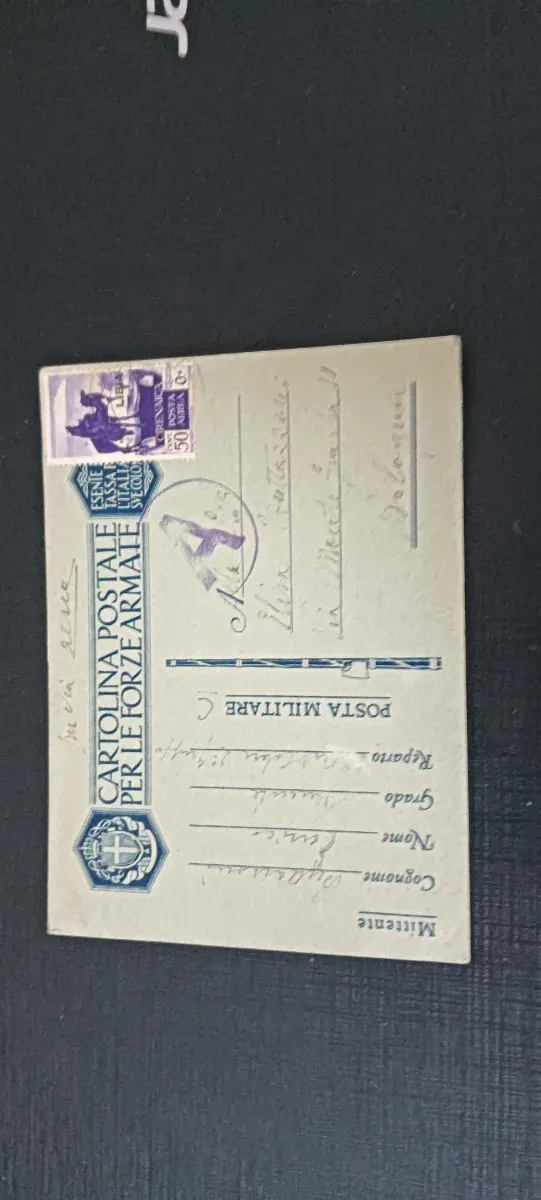 Cartolina Postale Forze Armate Fascismo