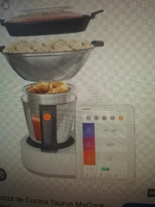 Robot de cocina con pantalla táctil