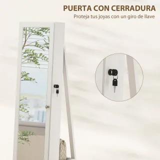 Espejo Joyero Giratorio 360° 38x38x160 cm