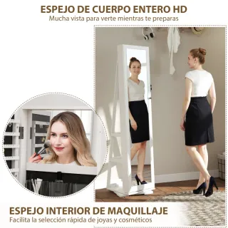 Espejo Joyero Giratorio 360° 38x38x160 cm