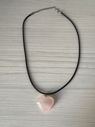 Colgante Corazón Cuarzo Rosa