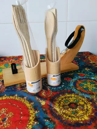 Lote jamonero + utensilios cocina madera