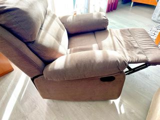 Poltrone reclinabili in tessuto marrone
