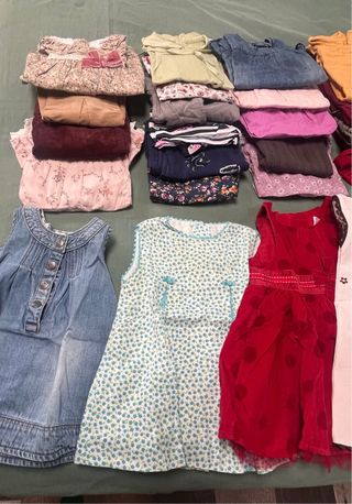 Lote 43 vestidos niña tallas de 3-18 meses 