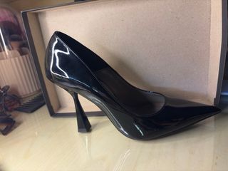 decolletè Scarpe tacco nere lucide N37