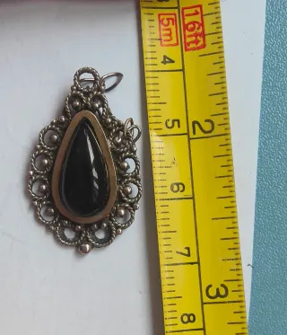 Colgante Plata Oro Azabache