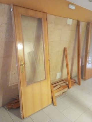 Puertas de paso madera con cristal