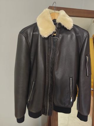 Chaqueta Zara Hombre Marrón Polipiel