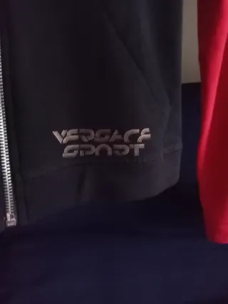 Felpa Versace Donna Zip Nero/Rosso